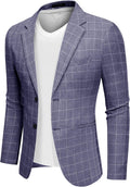Men's Blazer Casual Two-Button Sport Coat - Lightweight Linen Texture