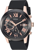 Gunmetal Chronograph Men's Watch with Rose Gold Accents