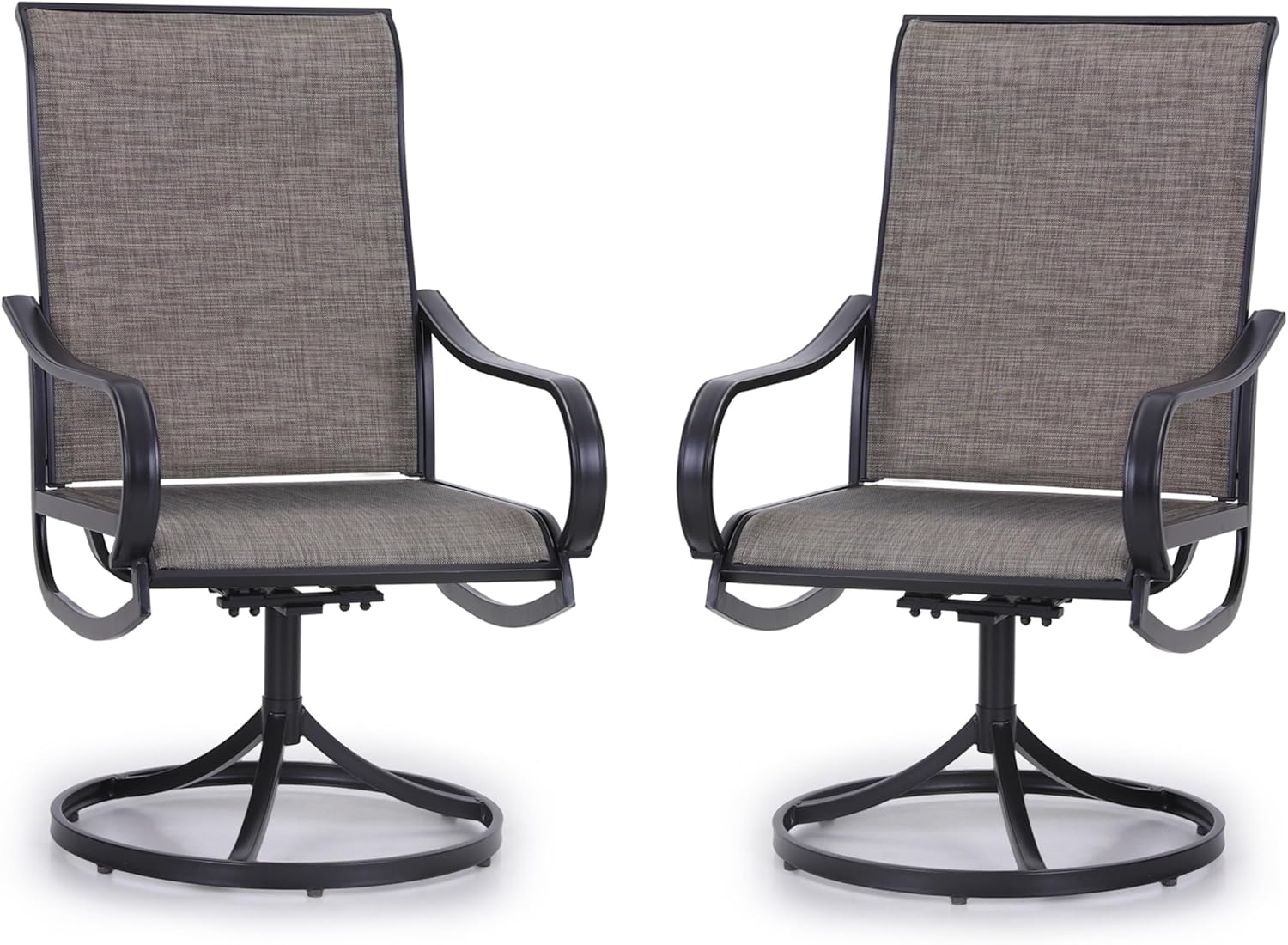 PHI VILLA Patio Swivel Dining Chairs Set of 2 for Outdoor Use
