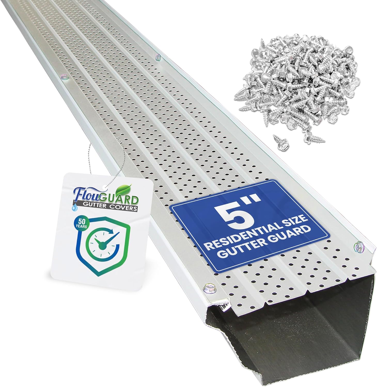 FlowGuard USA Made Professional DIY 5 Inch Gutter Cover System