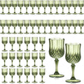 Vintage 7oz Dark Green Plastic Wine Glasses Set - Pack of 48