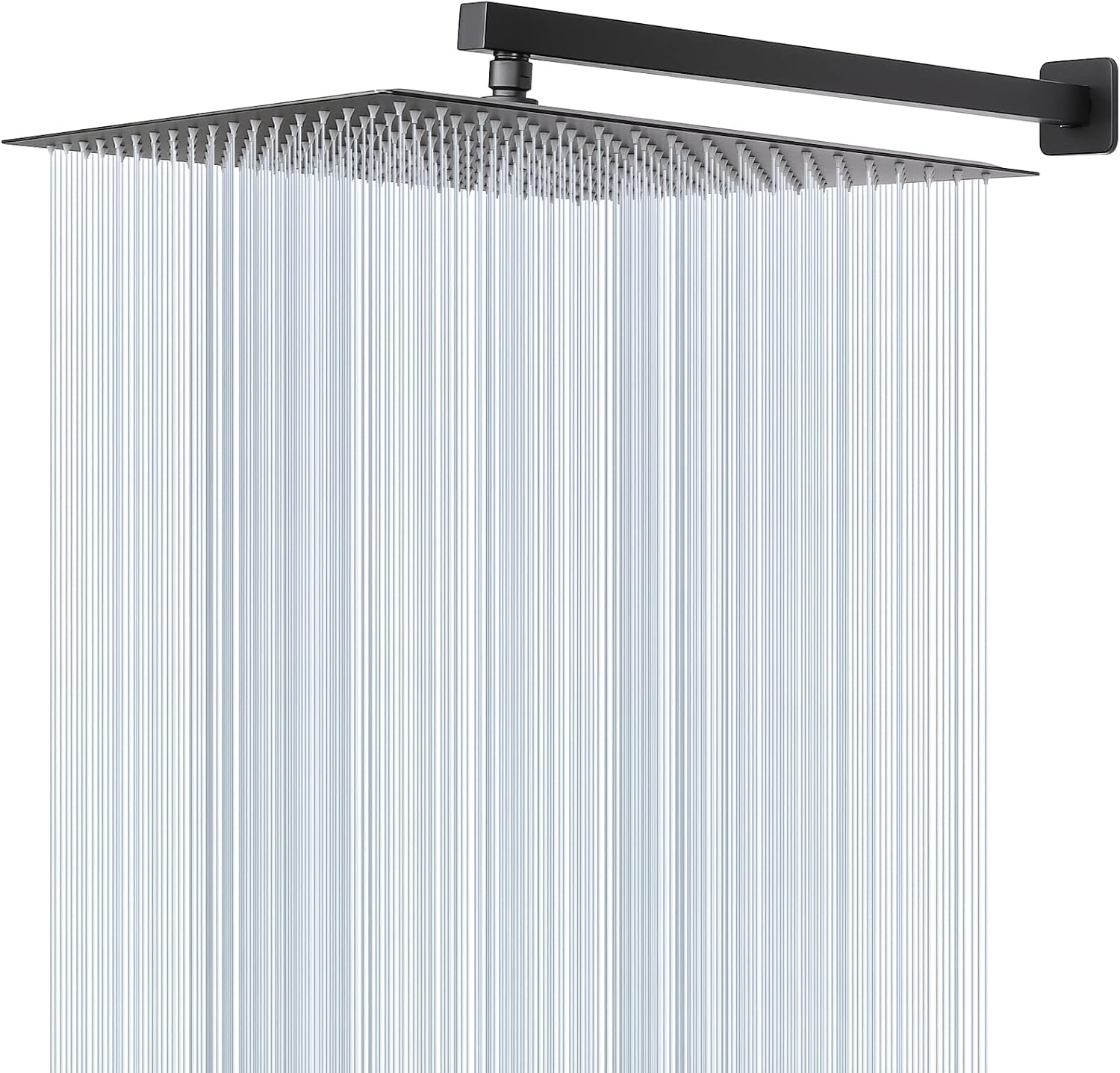 HarJue High Pressure Square Shower Head with Extension Arm