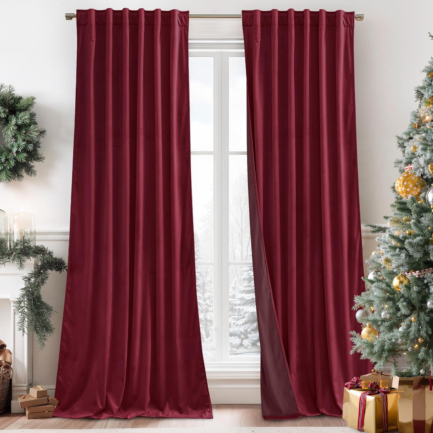 Luxurious Burgundy Red Velvet Curtains for Elegant Decor