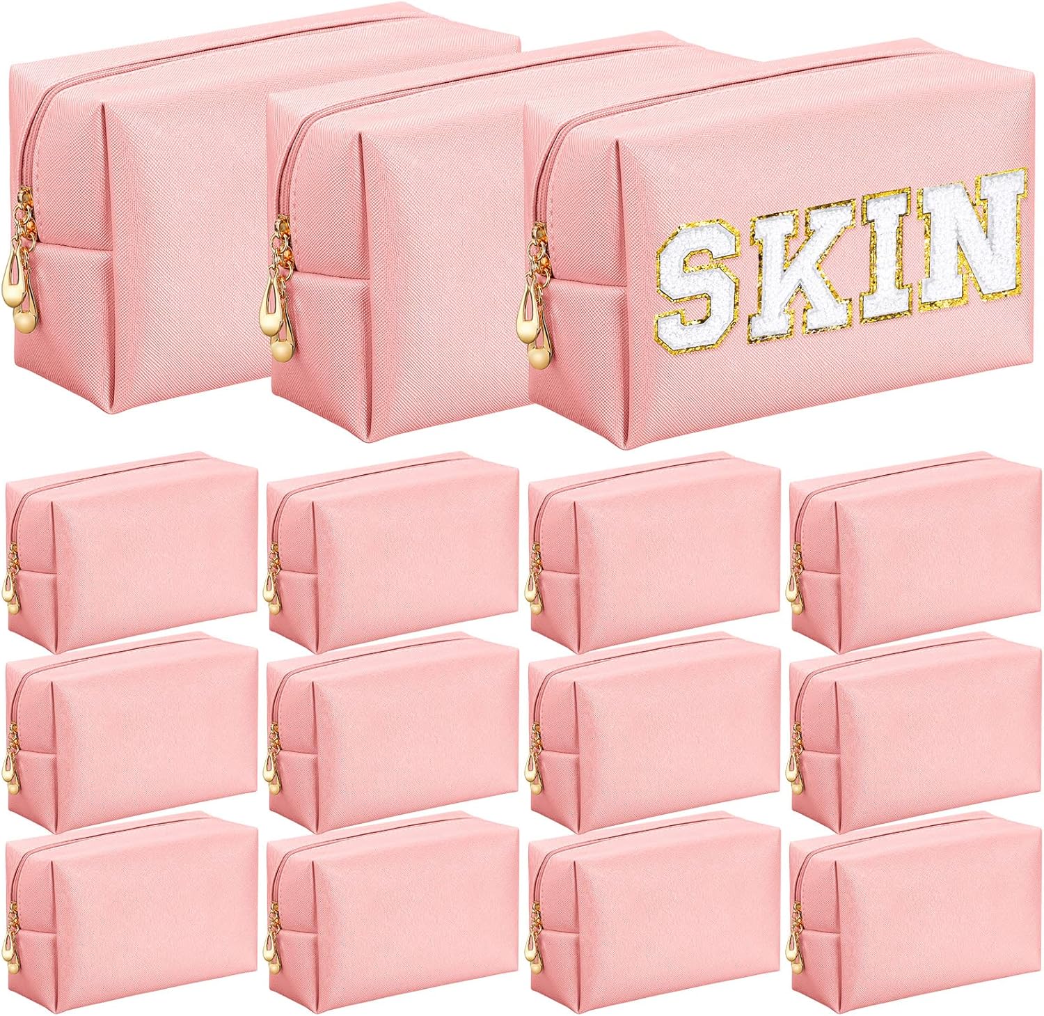 Kigeli 15 Pcs Aesthetic Makeup Bags for Travel and Storage