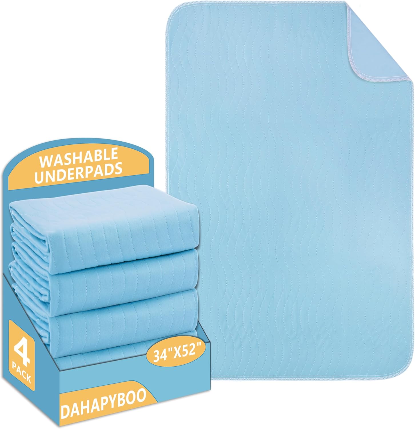 Washable Underpads 34x52 for Incontinence Bed Protection