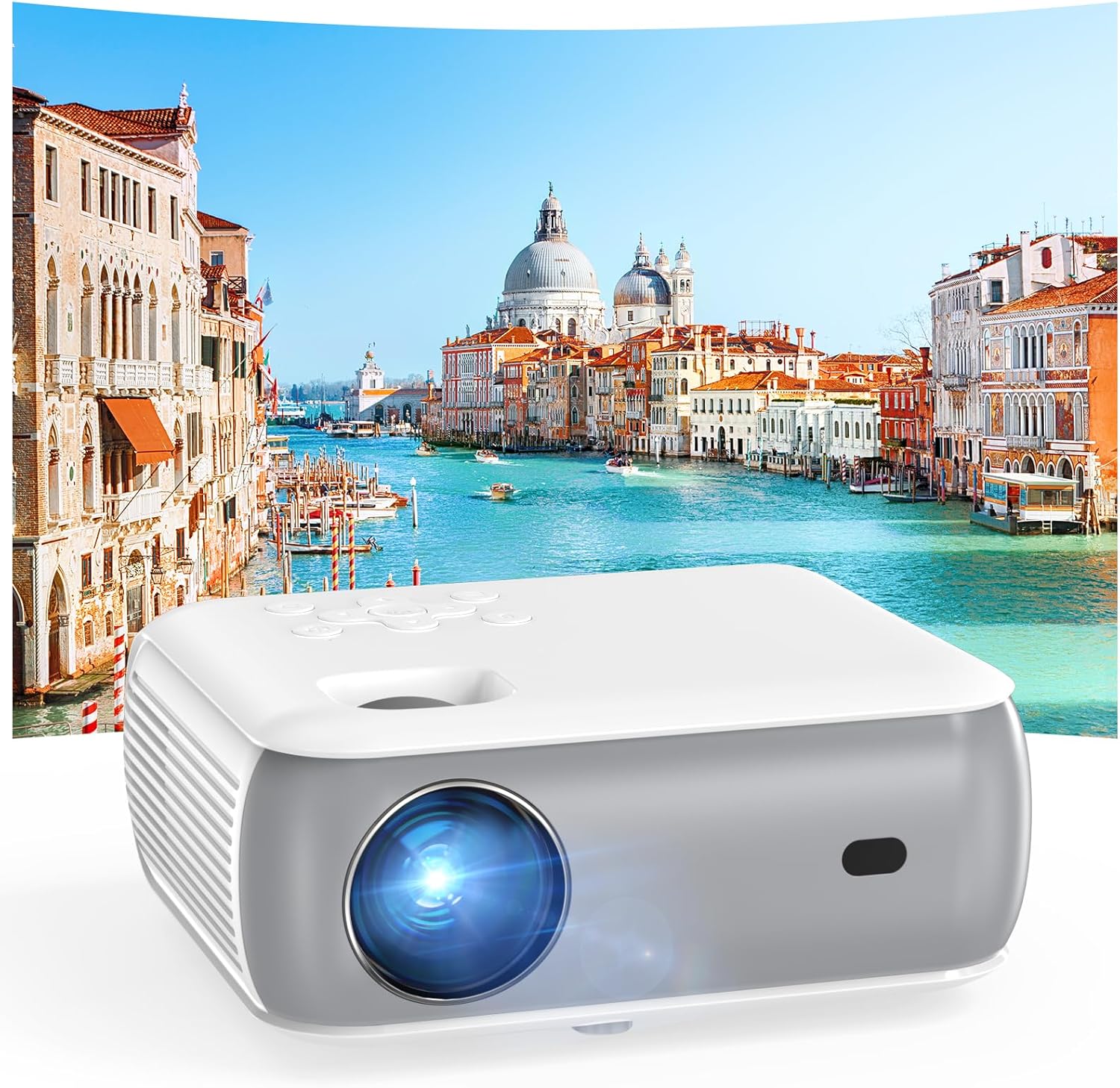 GROVIEW Native 1080P Bluetooth Projector for Home Theater Fun