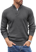 Men's Quarter Button Mock Neck Sweater - Lightweight Knit COOFANDY