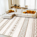 8x10 Area Rug Washable Geometric Moroccan Farmhouse - Soft Low Pile
