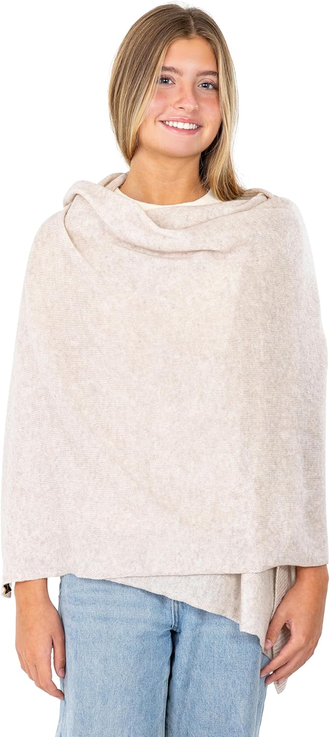 Velanio Cashmere Luxury Knitted Wrap Travel Shawl Scarf for Women