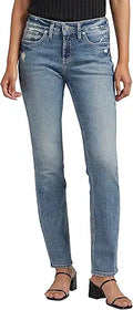 Silver Jeans Women's Suki Mid Rise Curvy Fit Straight Leg Jeans