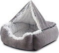 MIXJOY Cave Dog Bed for Dogs and Cats 30 in - Cozy Hooded Orthopedic
