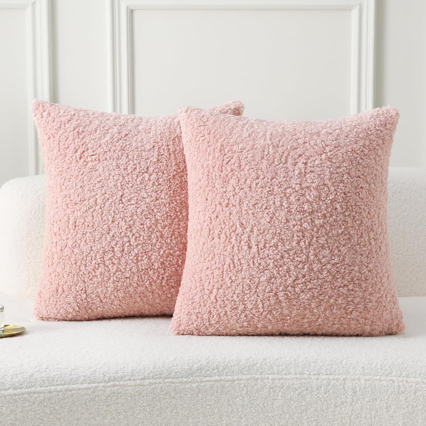 FUTEI Pink Throw Pillow Covers Set of 2 for Home Decor