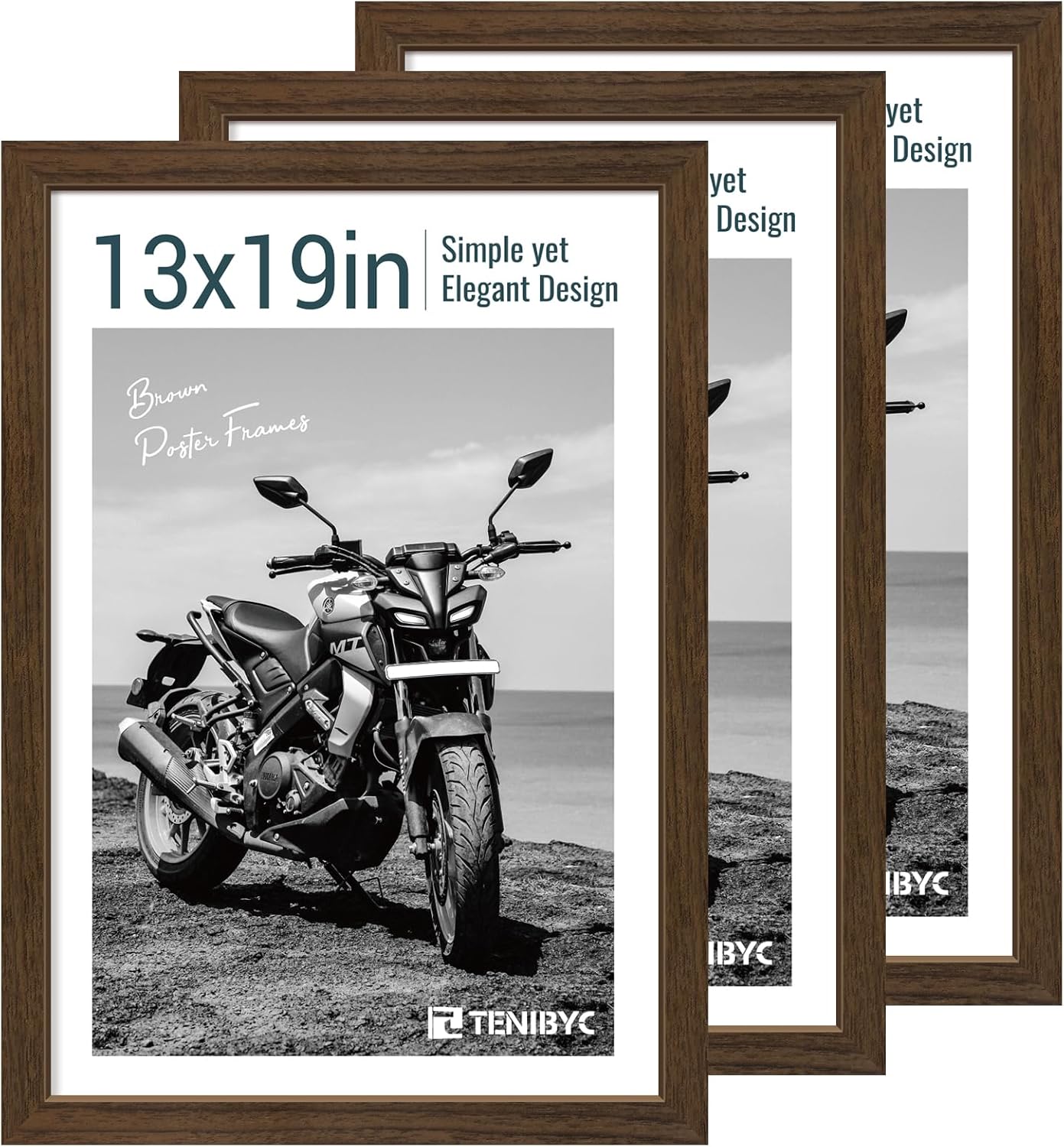 13x19 Picture Frame 3 Pack - Brown Woodgrain for Your Gallery