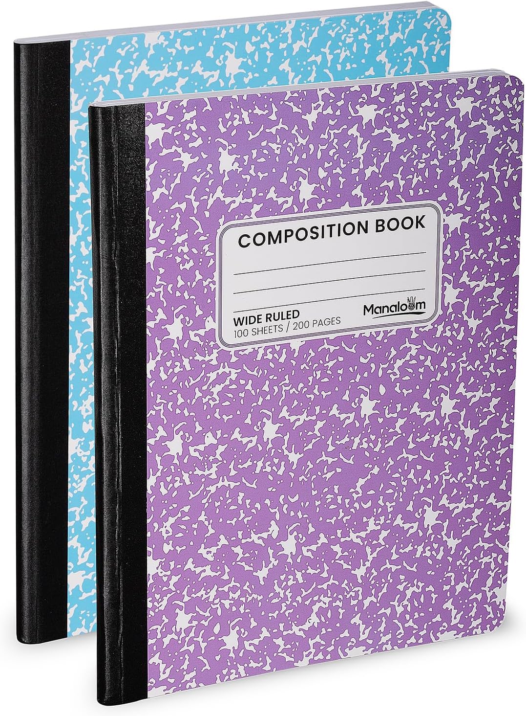 Manaloom Durable Wide Ruled Composition Notebooks - 2 Pack
