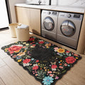 Floral Washable Area Rug 3ft x 5ft - Soft Non Slip Vintage Boho