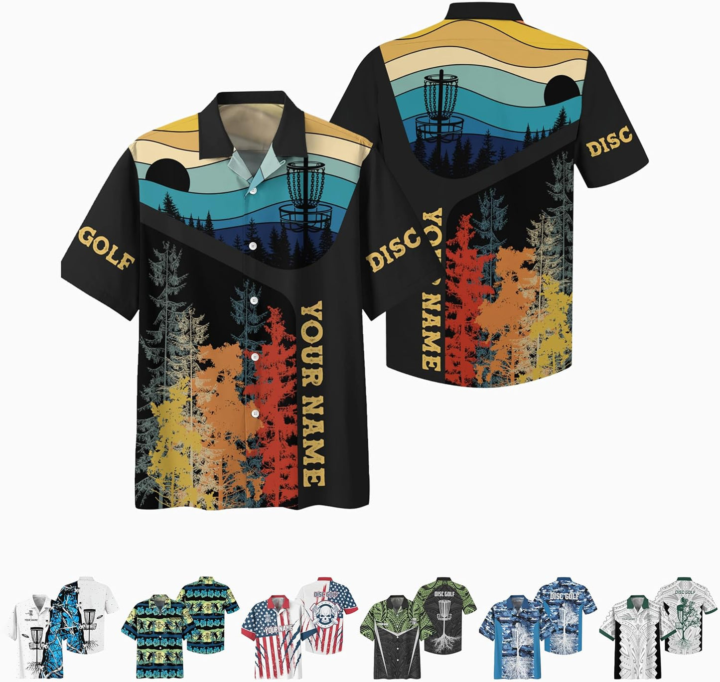 Hawaii-inspired Disc Golf Button-Down Shirt