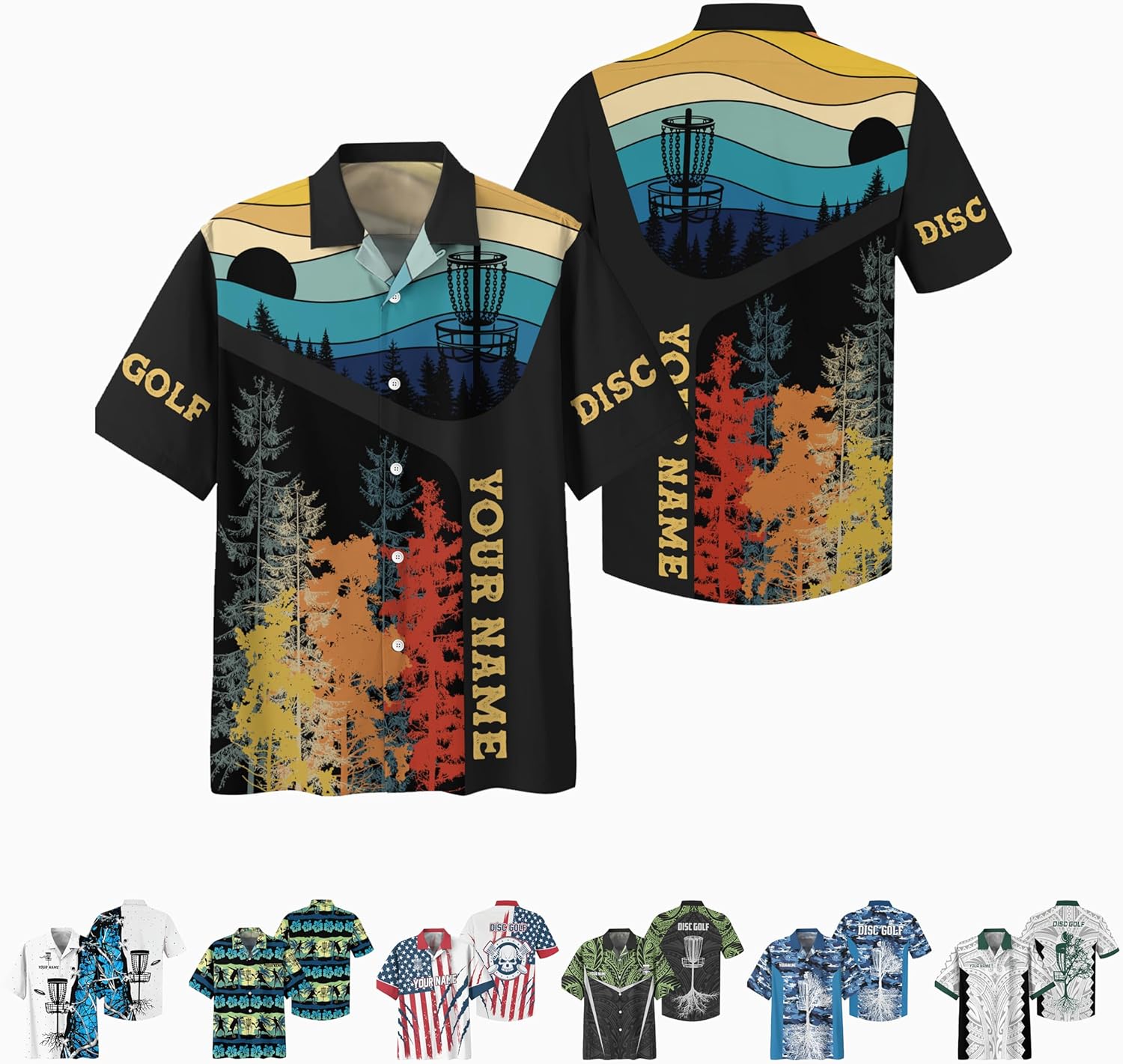 Hawaii-inspired Disc Golf Button-Down Shirt