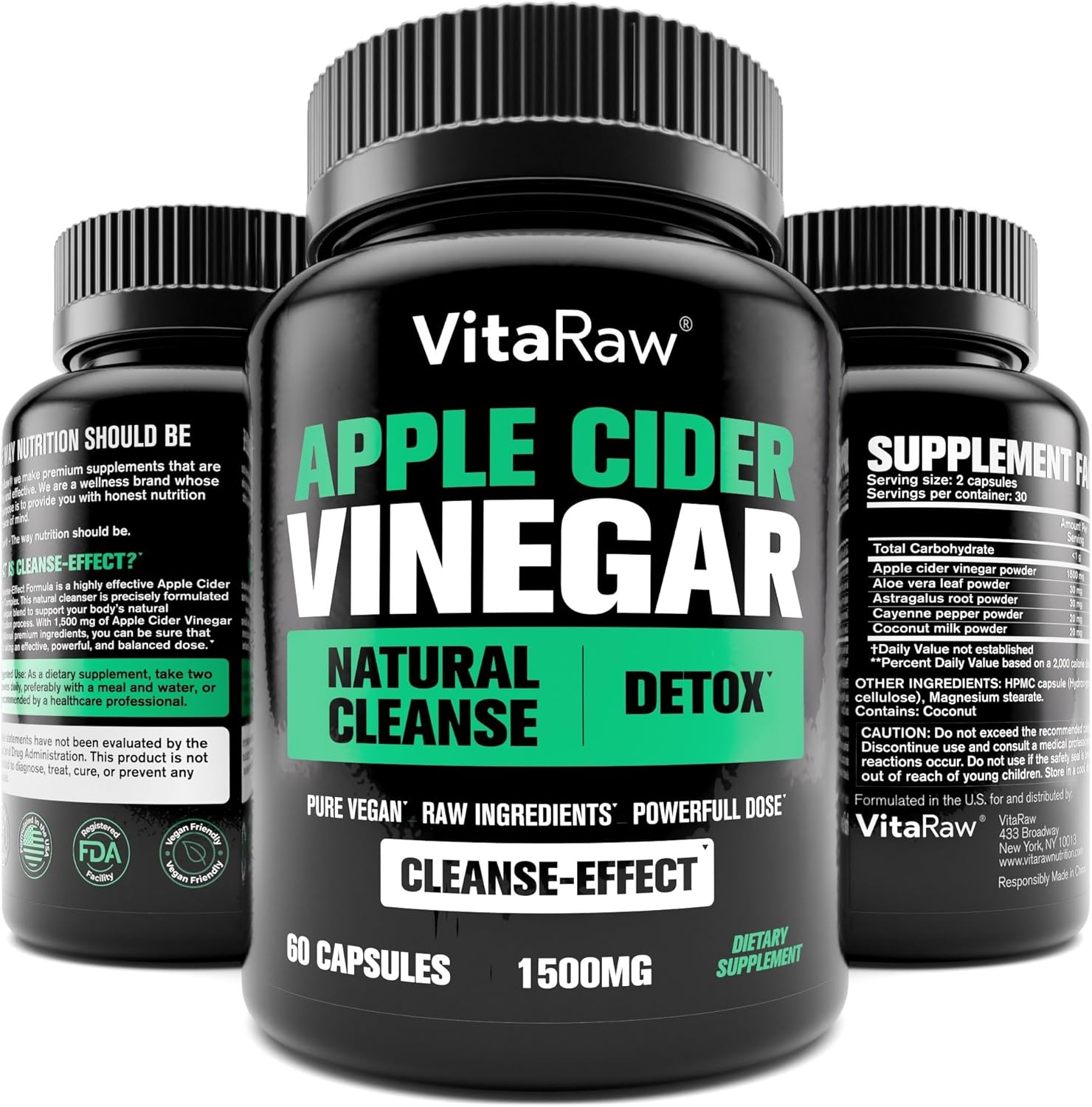 Organic ACV Capsules - Boost Energy & Health - Vegan & Raw - VitaRaw