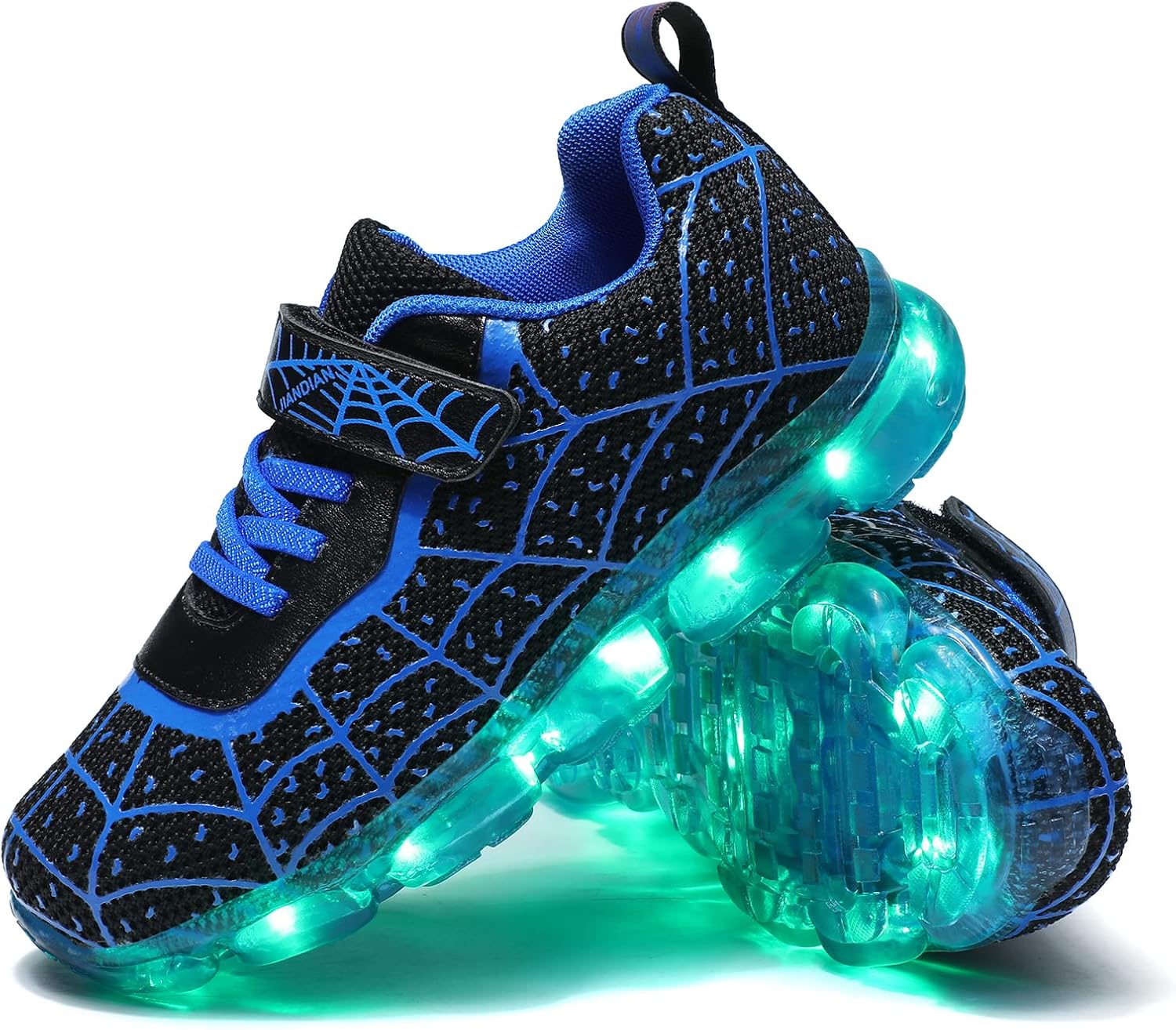 YUNICUS Kids Light Up Shoes with Spider Design for Fun Play