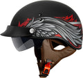 VCAN Cruiser Half Face Motorcycle Helmet with Drop-Down Sun Visor