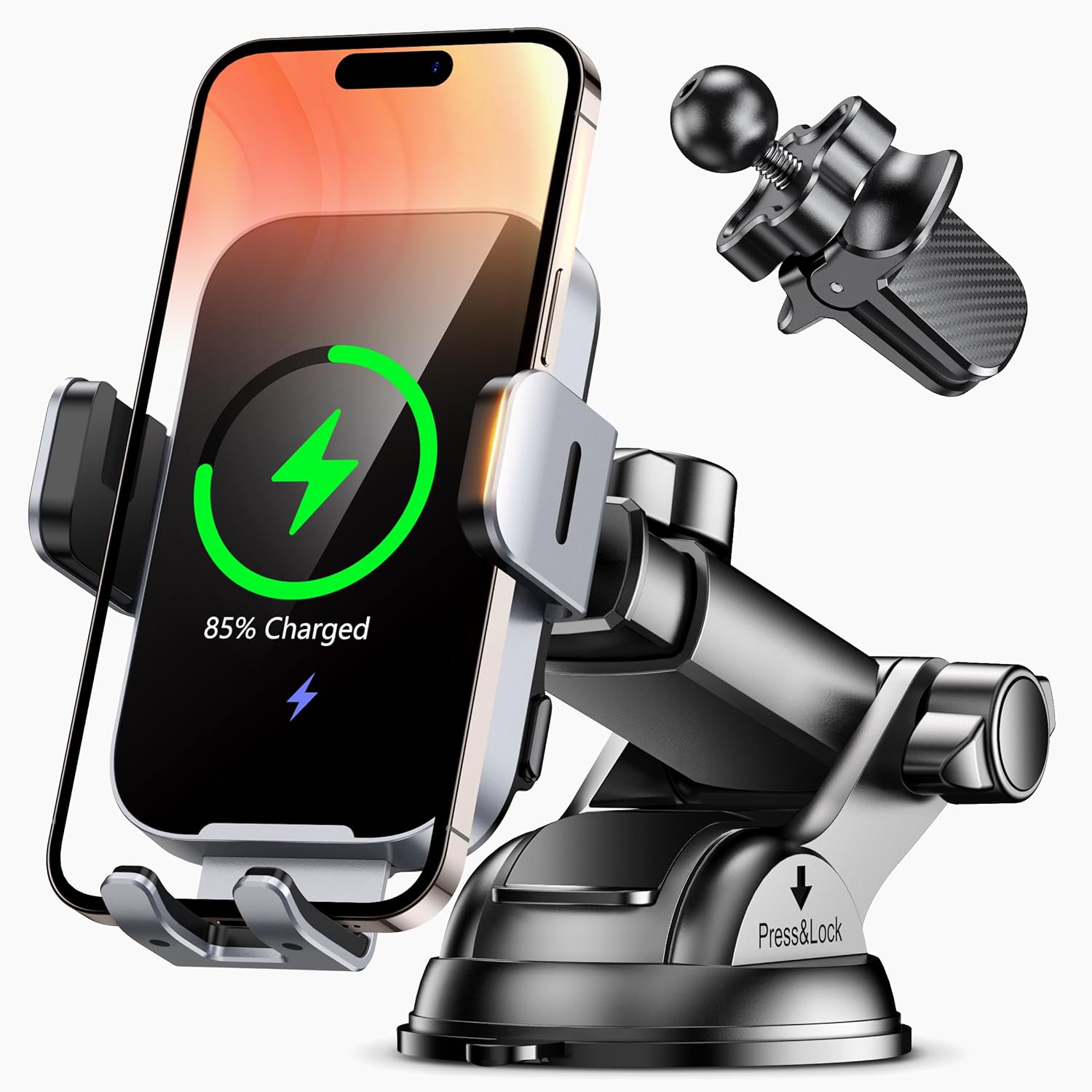 15W Fast Wireless Car Charger Mount - Auto Clamping