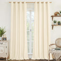 Light Beige Linen Curtains 84 in Length 2 Panels - Textured Thermal