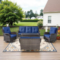 5 Piece Outdoor Patio Furniture Set - Comfortable Glider & Swivel