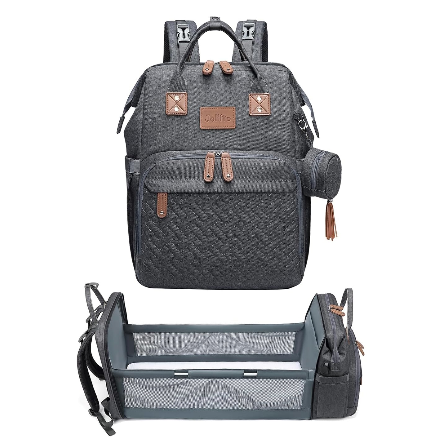 JOLLITO Diaper Bag Backpack with Changing Station for Parents