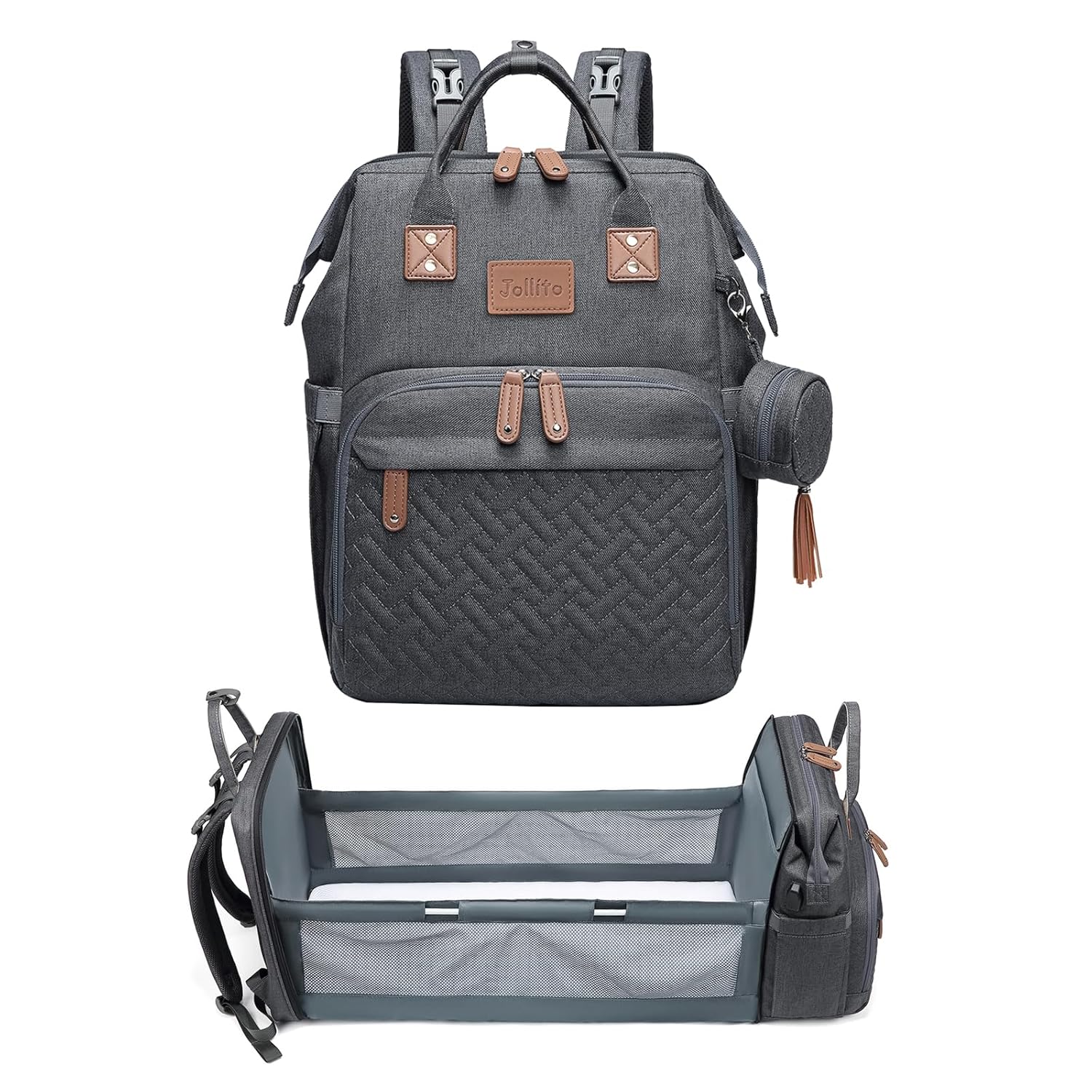 JOLLITO Diaper Bag Backpack with Changing Station for Parents