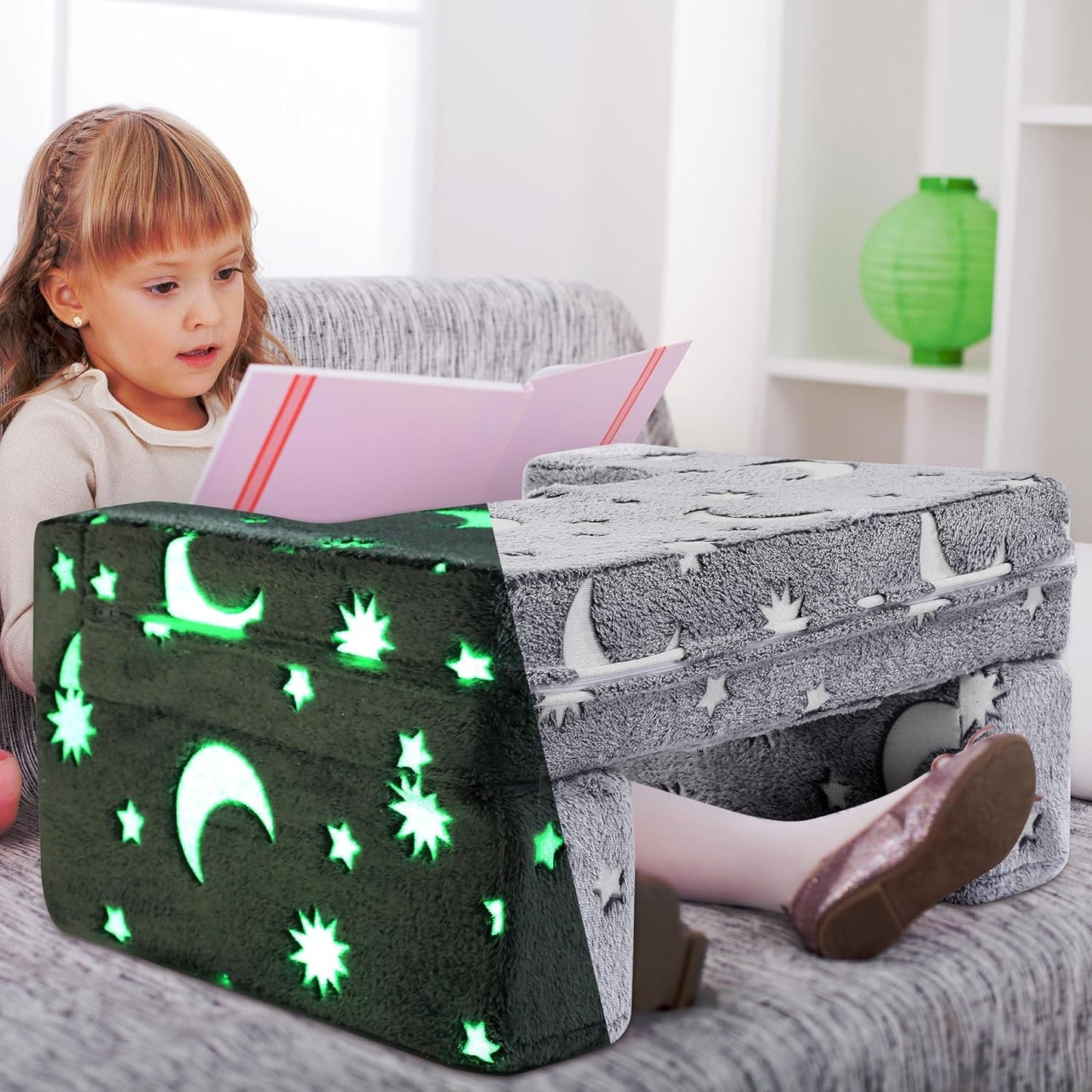 Kids Foldable Glow Lap Desk for Reading & Gaming