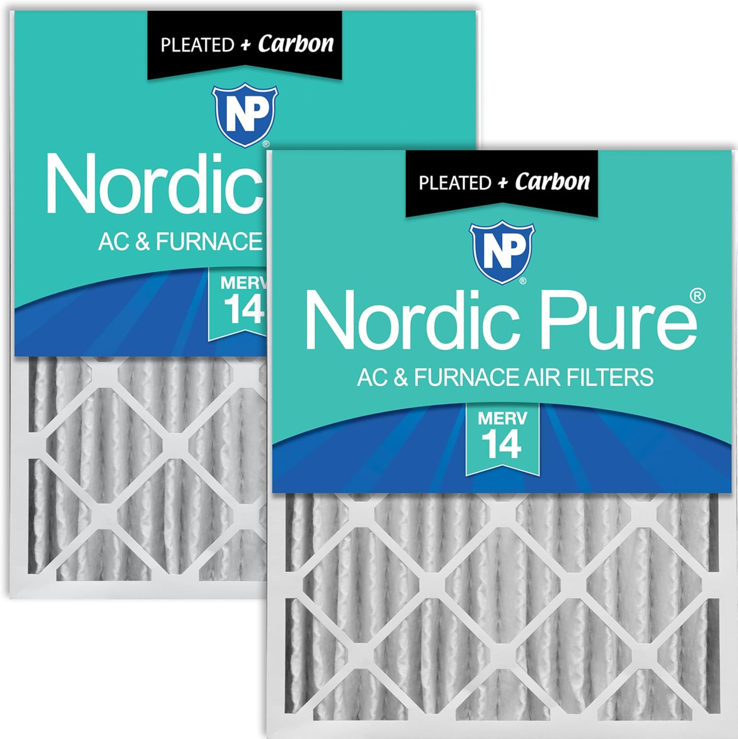 Nordic Pure 16x24x4 Pleated Air Filters with Carbon for Odor Control