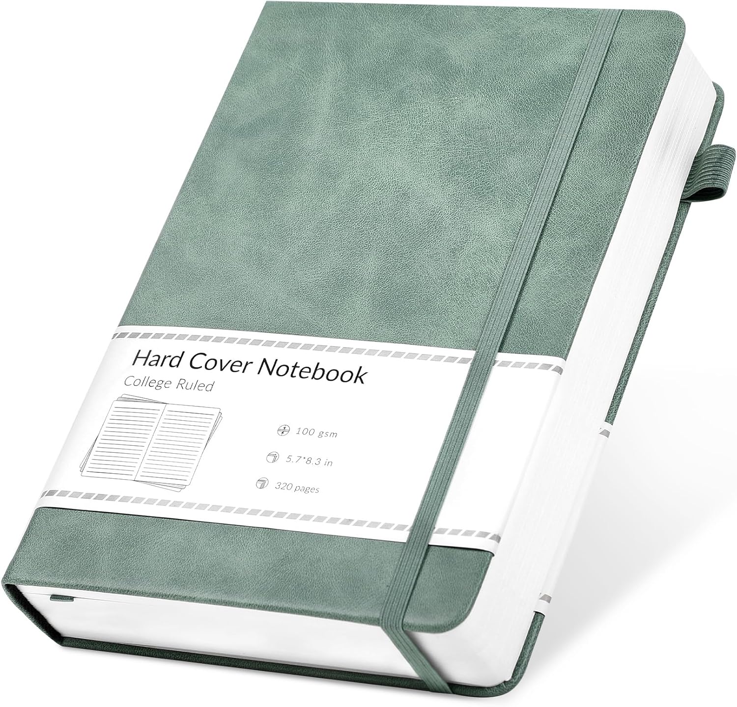 CAGIE Green Leather Journal - 320 Pages, 100 GSM Paper