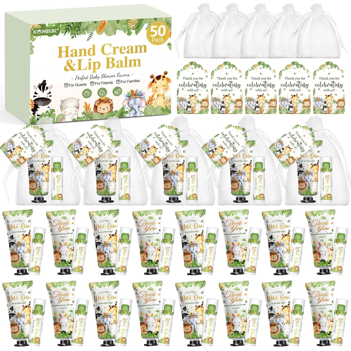 50 Pack Bulk Hand Cream and Lip Balm Gift Sets for All Occasions