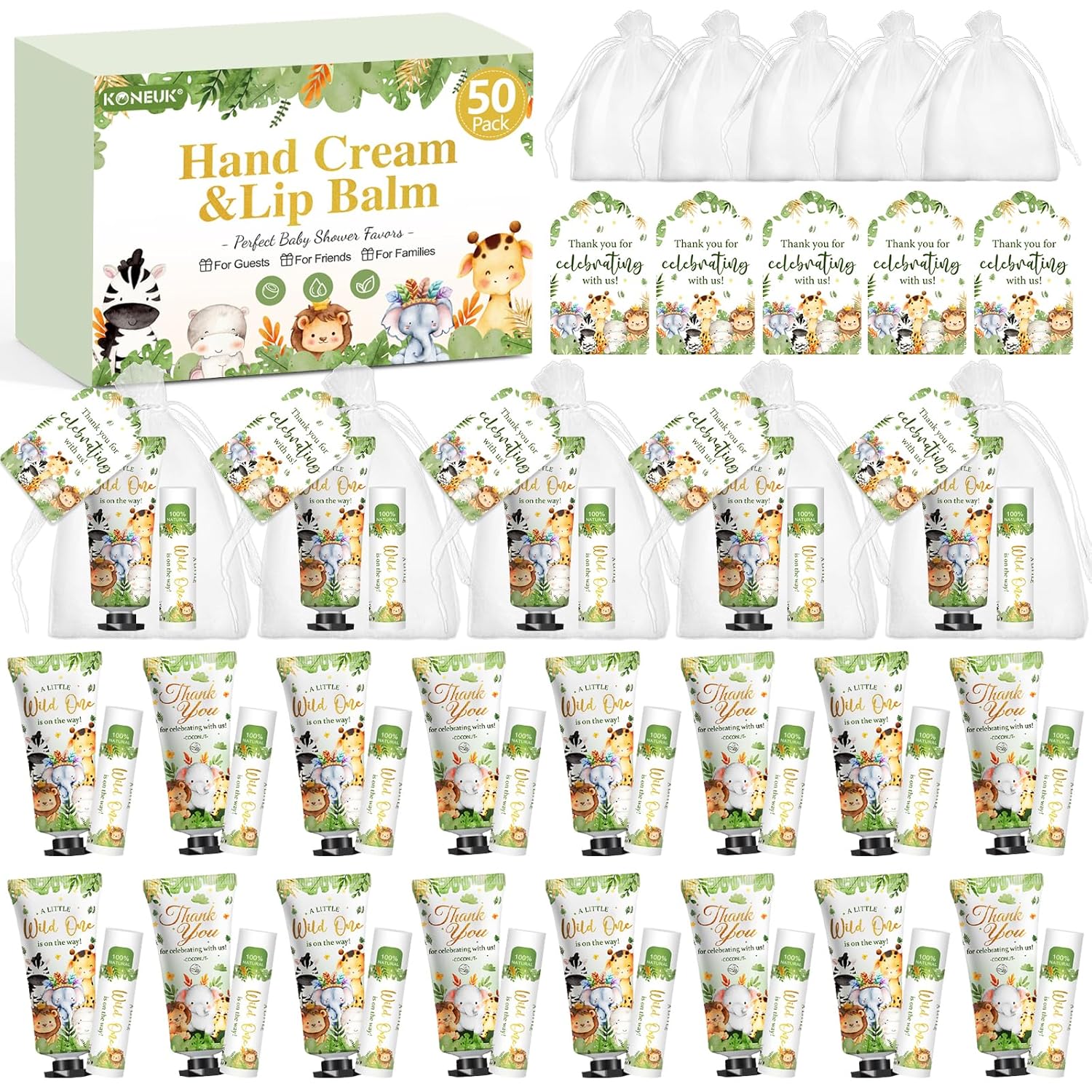 50 Pack Bulk Hand Cream and Lip Balm Gift Sets for All Occasions