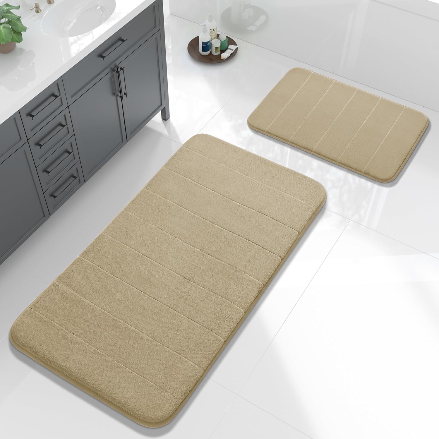 Yimobra Large Bath Mat Set - Super Soft Quick Dry Memory Foam