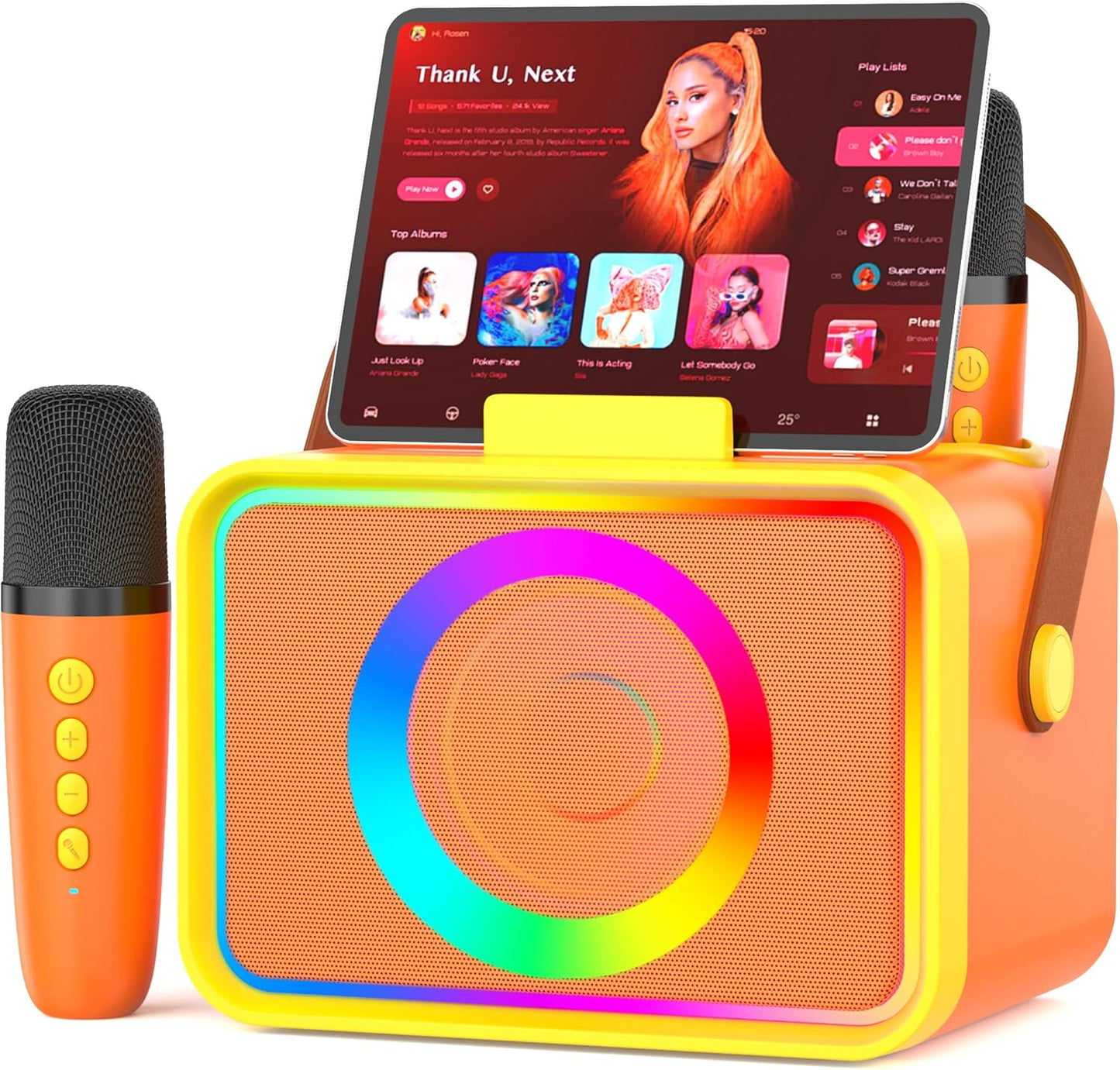 Portable Karaoke Machine with Bluetooth Speakers and Microphones