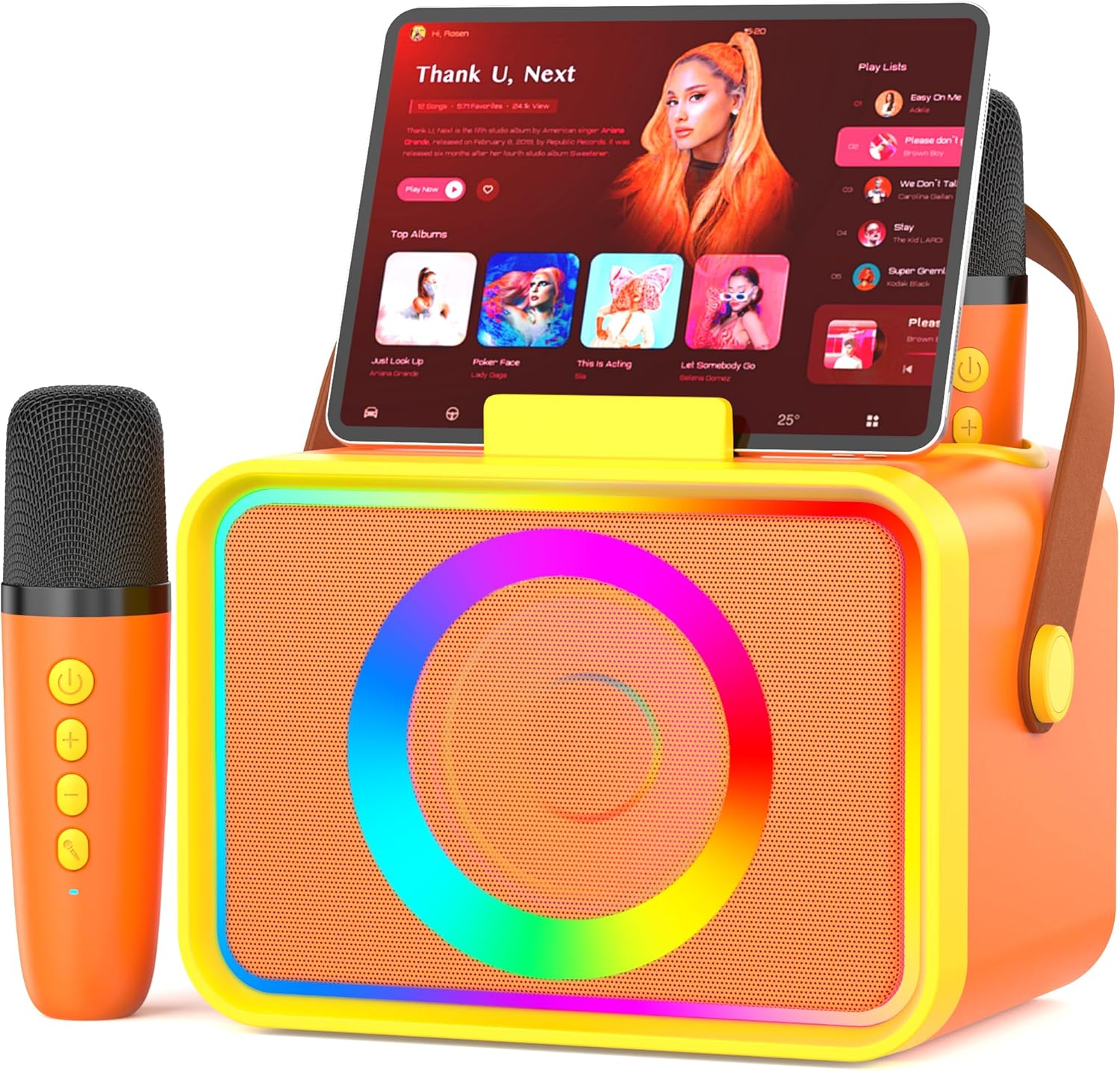 Portable Karaoke Machine with Bluetooth Speakers and Microphones