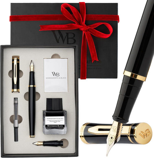 Elegant Wordsworth & Black Fountain Pen Set for Smooth Writing