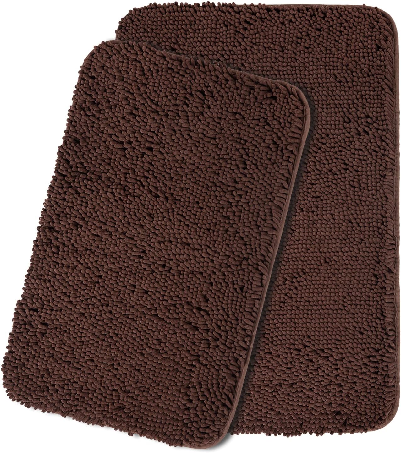 Yeaban Brown Bathroom Rugs Sets for Soft and Safe Floors