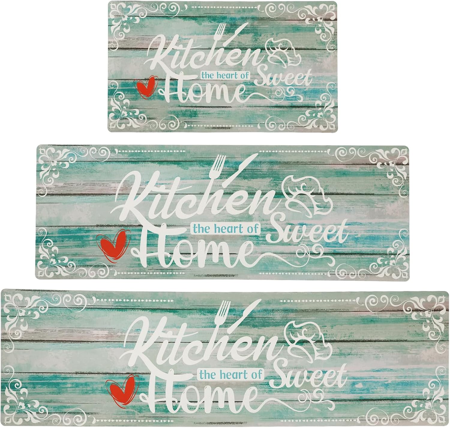 Green Kitchen Runner Rugs Set of 3 for Comfort and Style
