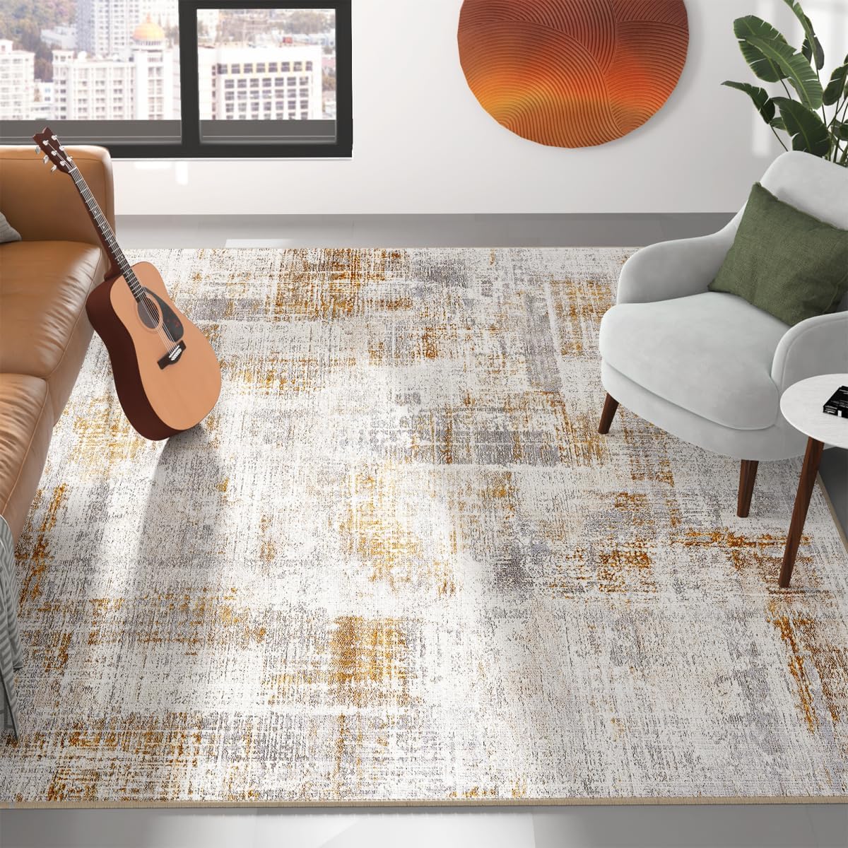 Eleisa Modern Abstract 9x12 Area Rug for Living Room Comfort