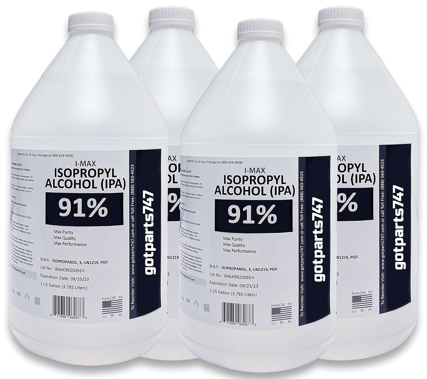 High Purity Isopropyl Alcohol 91% - 4 Gallon Made in USA
