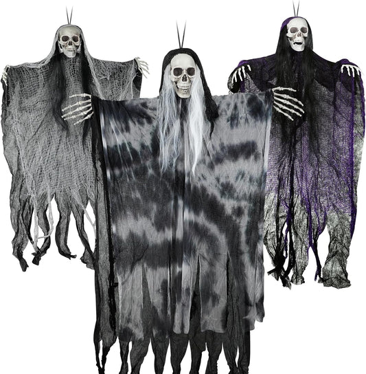 Hanging Skeleton Ghosts Decorations for Spooky Halloween Fun