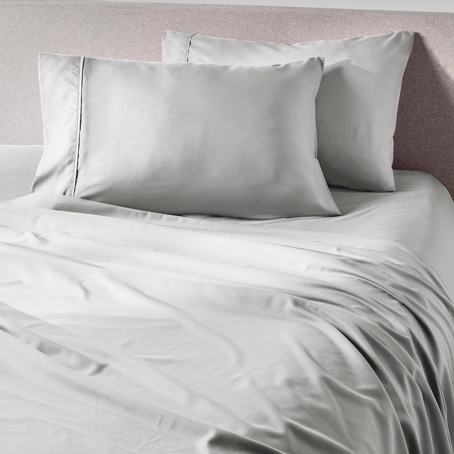 PeachSkinSheets Brushed Silver Twin Sheet Set for Hot Sleepers