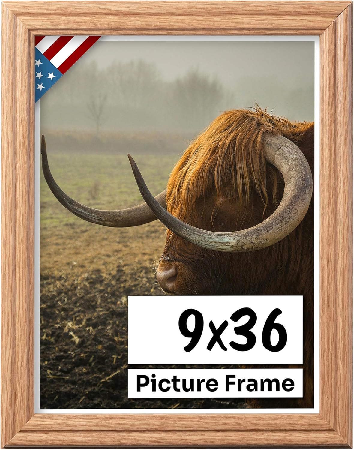 9x36 Picture Frame with UV Blocking Plexiglass for Art Display