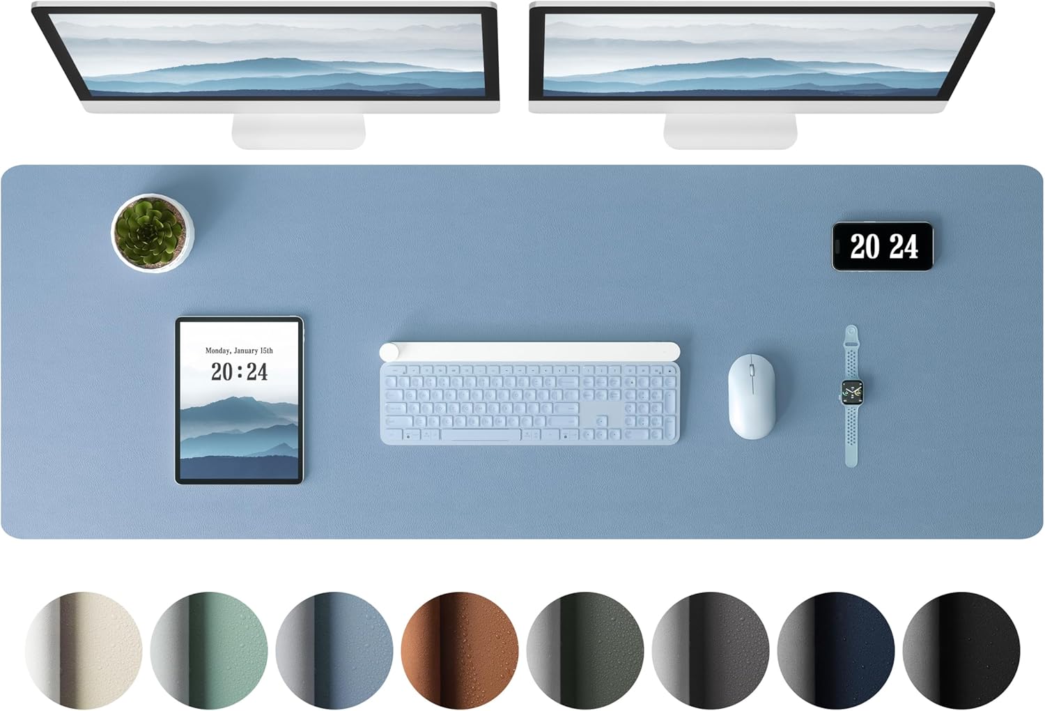 Aothia Large Denim Blue Desk Pad - Waterproof & Non-Slip!