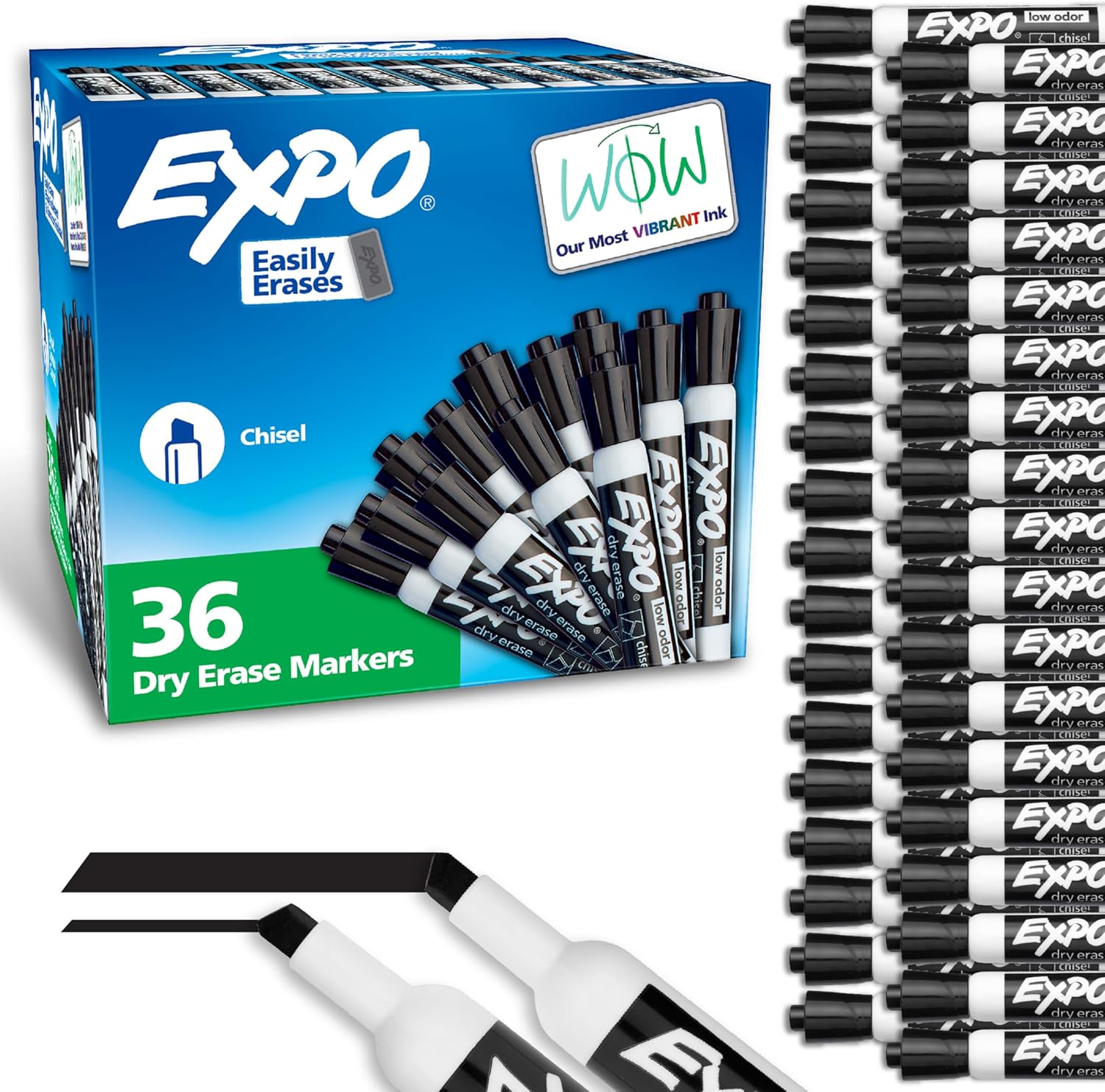 EXPO Dry Erase Markers 36 Pack - Low Odor Ink for Smooth Writing