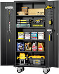 INTERGREAT Metal Storage Cabinet with Wheels - Lockable 72in Tall