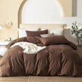 100% Washed Cotton Duvet Cover Set Oversized King - Linen Feel