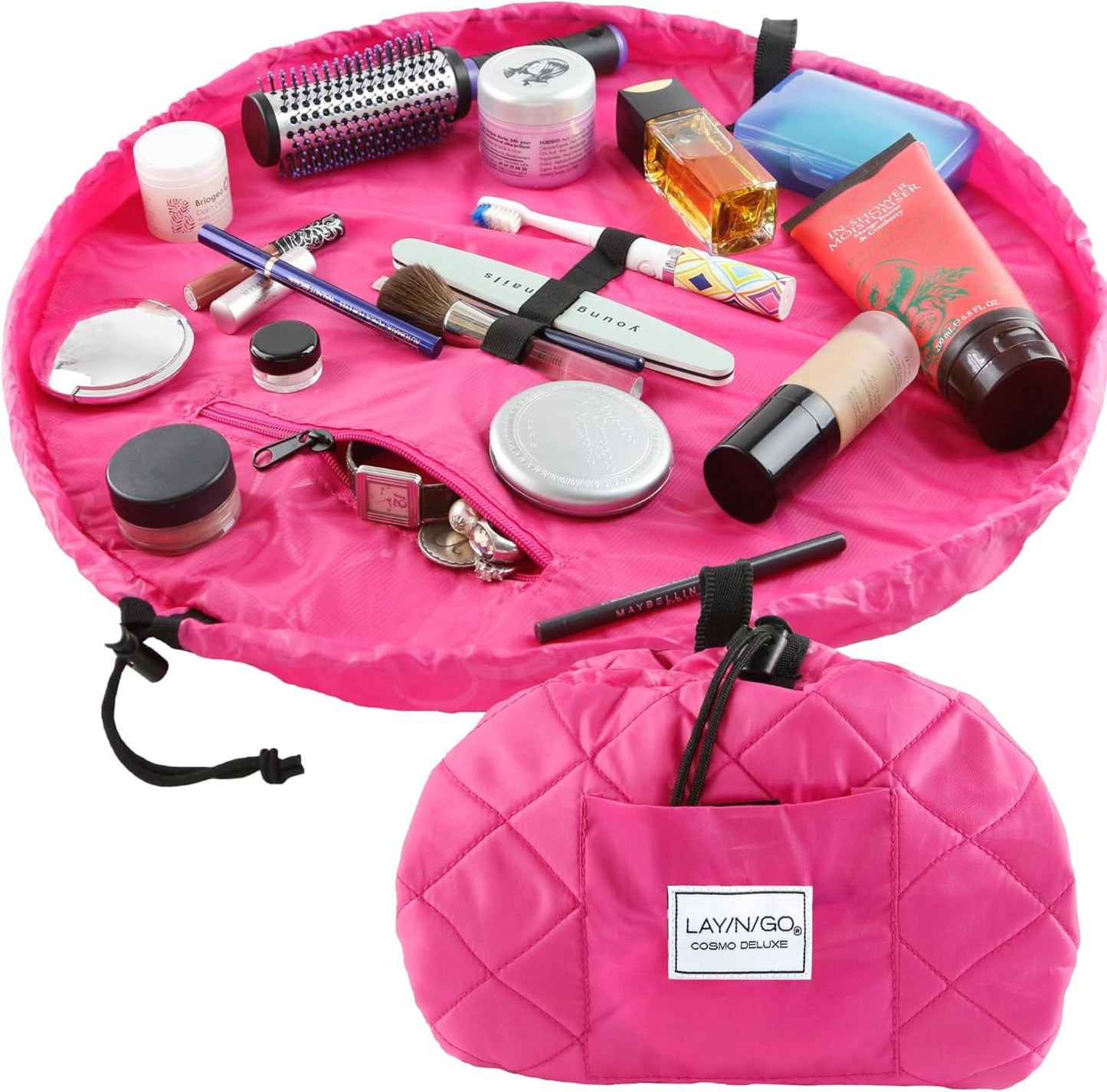 Lay-n-Go Cosmo Layflat Makeup Bag Organizer for Travel & Home